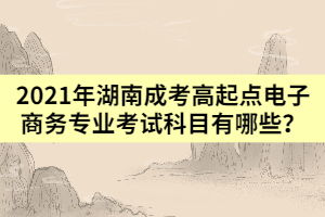 成考人高考专业电子商务